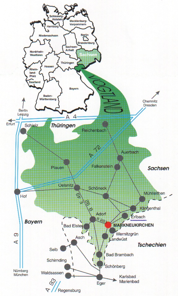 Karte Vogtland